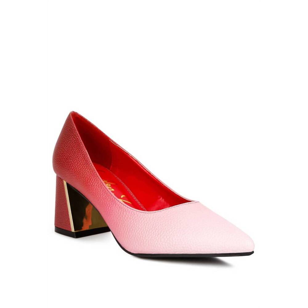 NEW RAG COMPANY women's harlow metallic accent block heel pumps in red/pink
